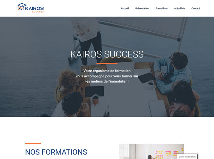 Page d'accueil de Kairos Success